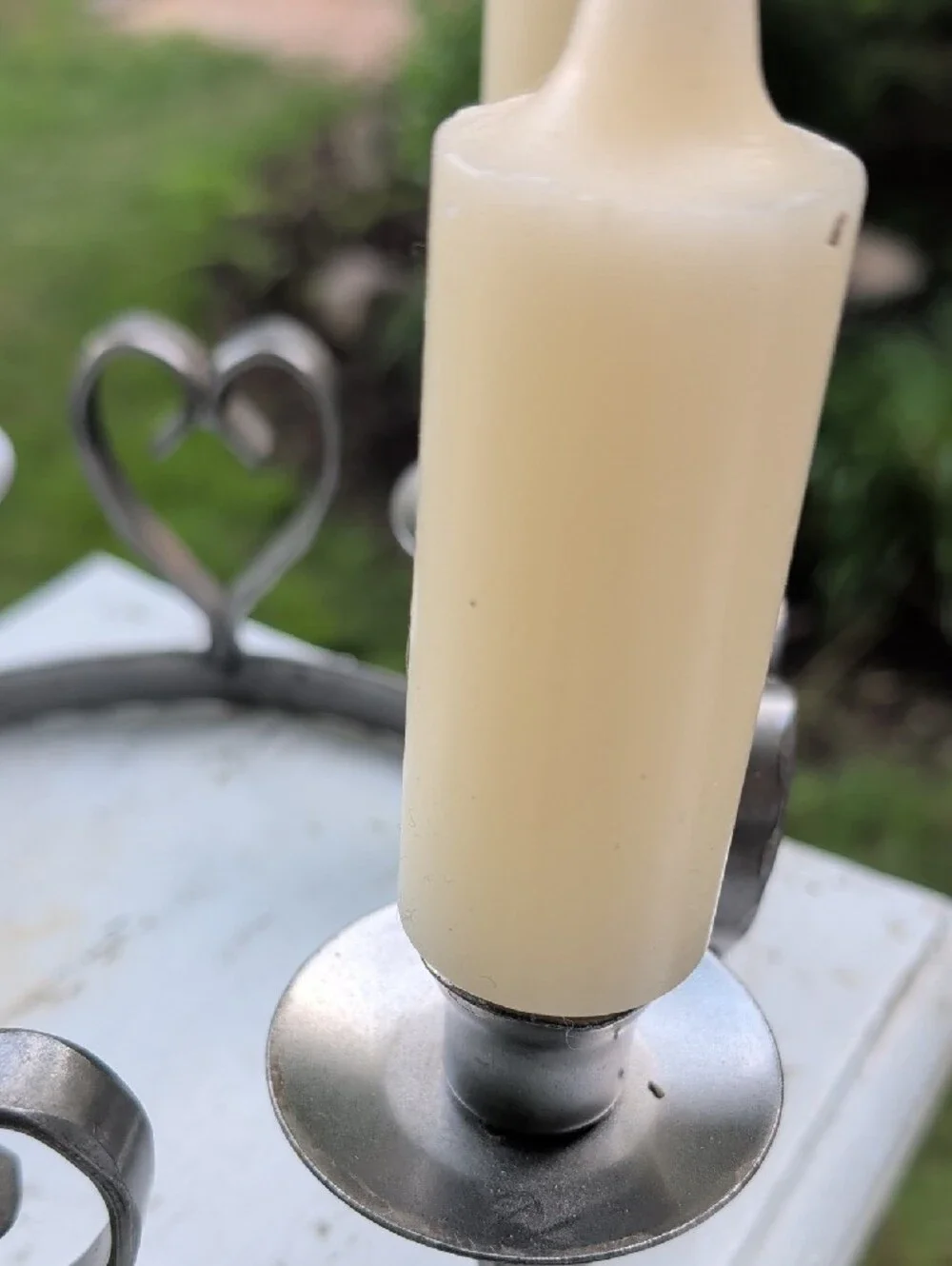 Vintage Heart Metal Candle Holder - 4-Arm Decorative Centerpiece Gorgeous!